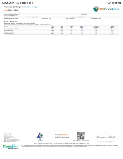 CHERRY ICY (DYE-FREE) - TOTAL ALKS 40.23MG (37.57MG 7-OH)