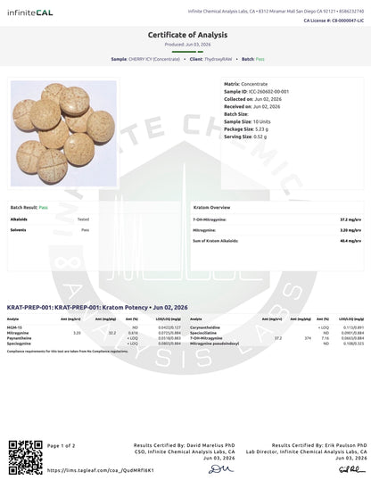 CHERRY ICY (DYE-FREE) - TOTAL ALKS 40.23MG (37.57MG 7-OH)