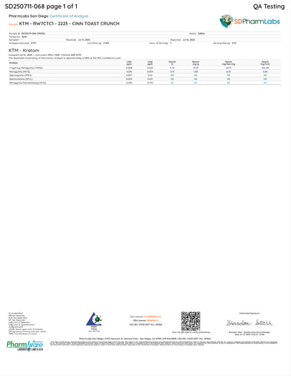 CINNAMON TOAST CRUNCHIES (DYE-FREE) - TOTAL ALKS 35.8MG (34.1MG 7-OH)