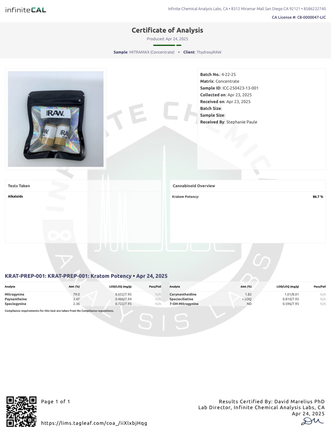 MITraMAX POWDER - TOTAL ALKS 97.8% (78.2% MIT)