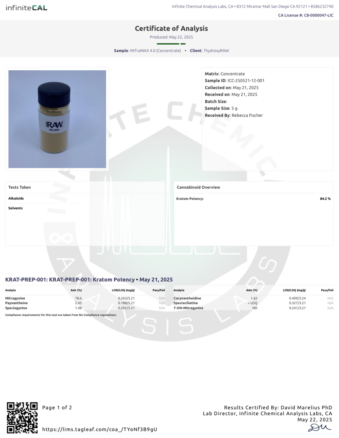 MITraMAX POWDER - TOTAL ALKS 97.8% (78.2% MIT)