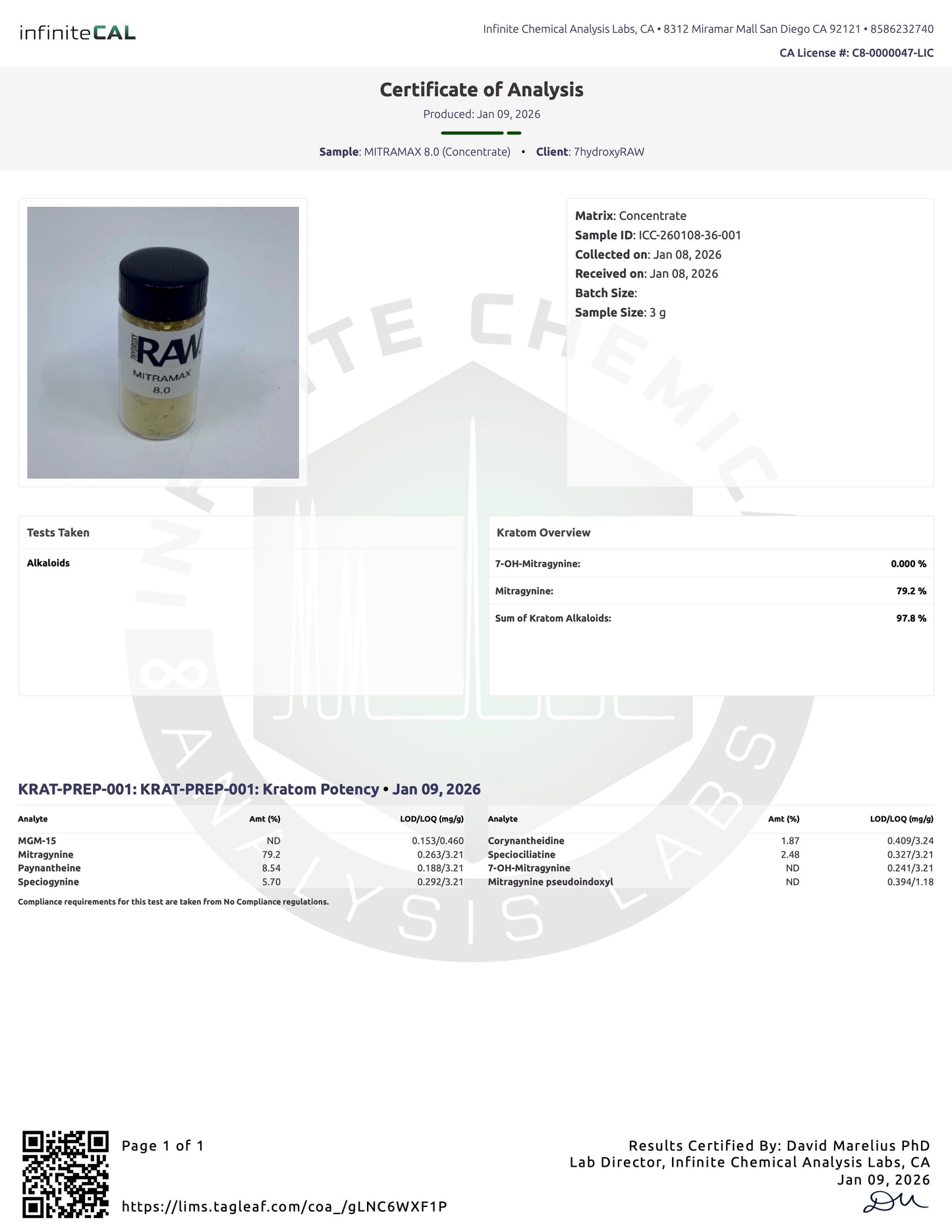 MITraMAX POWDER - TOTAL ALKS 97.8% (78.2% MIT)