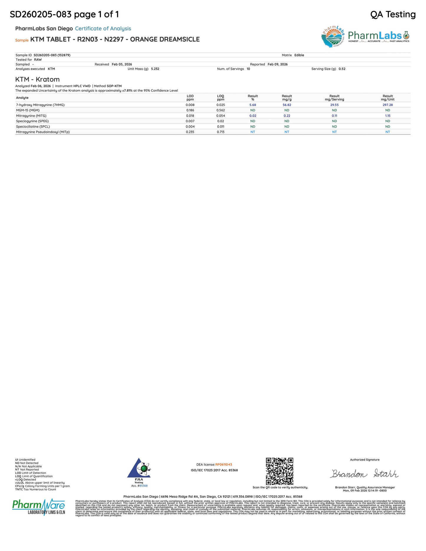 ORANGE DREAMSICLE (DYE-FREE) -  TOTAL ALKS 21.4MG (21MG 7-OH)