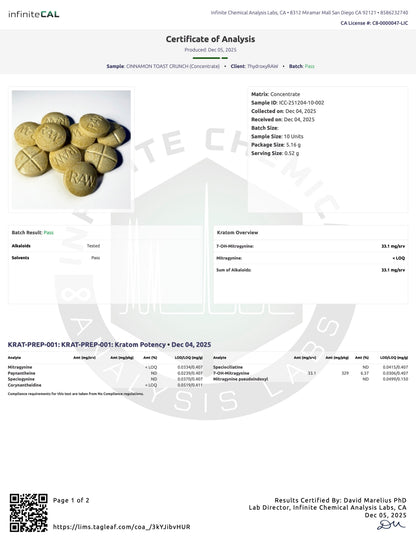CINNAMON TOAST CRUNCHIES (DYE-FREE) - TOTAL ALKS 35.8MG (34.1MG 7-OH)