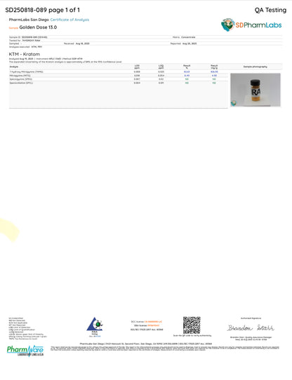 GOLDEN DOSE - TOTAL ALKS 87.2% (81.2% 7-OH)